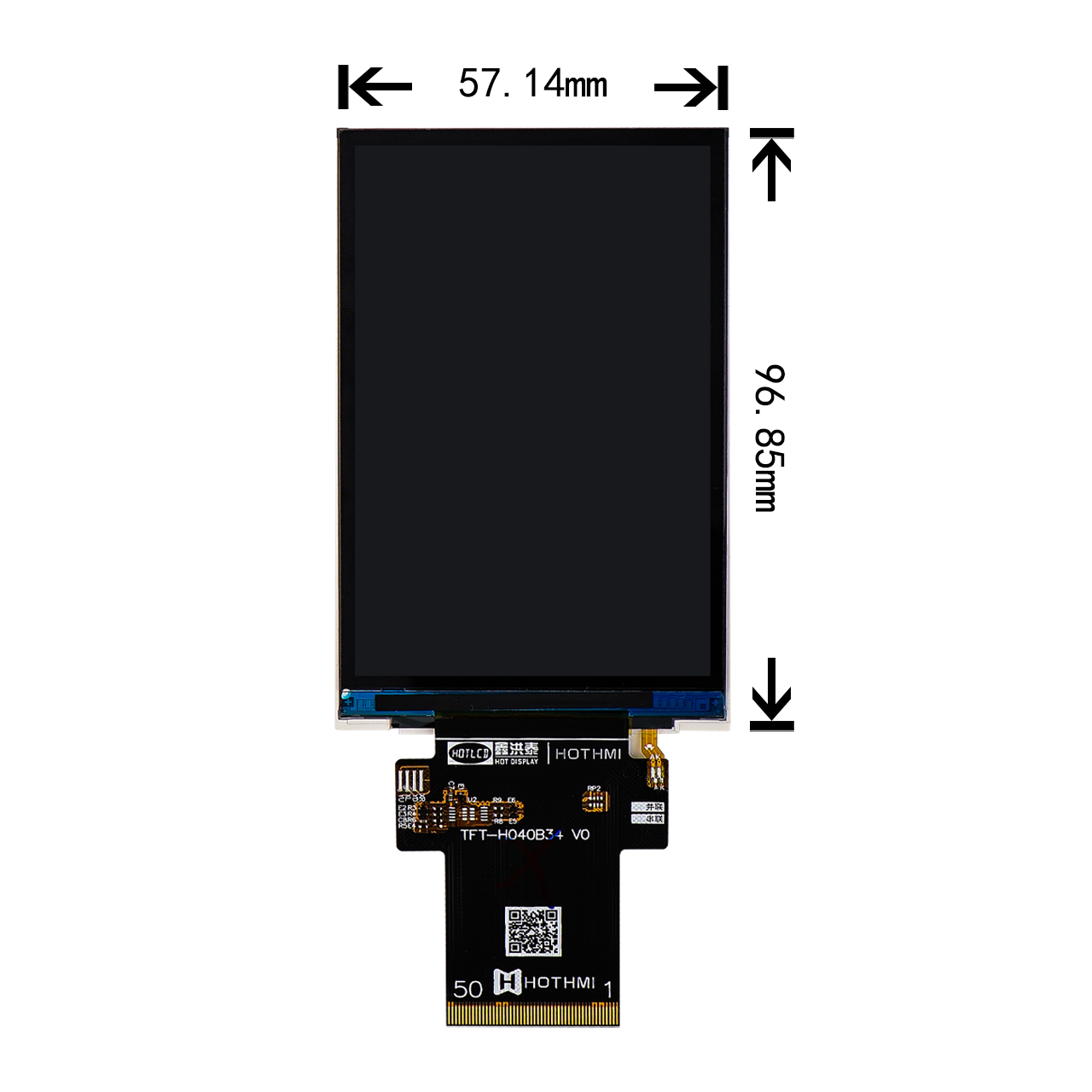 4-inch ultra-low temperature TFT LCD 480x800 IPS industrial-grade LCD display